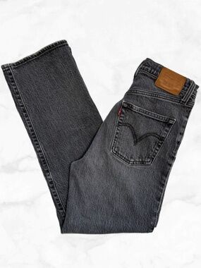 Levi’s Ribcage Straight Leg Ankle Jeans - Black / Charcoal - High Rise Size 25